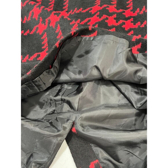 Talbots Petites Women's Black Red Houndstooth Wool Blend Skirt Lined Size 10 P - Picture 4 of 10